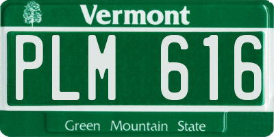 VT license plate PLM616