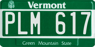 VT license plate PLM617