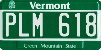 VT license plate PLM618