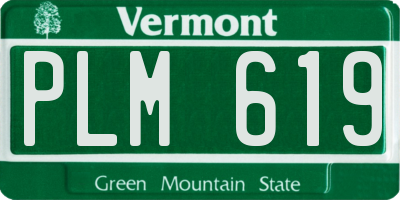 VT license plate PLM619