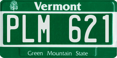 VT license plate PLM621