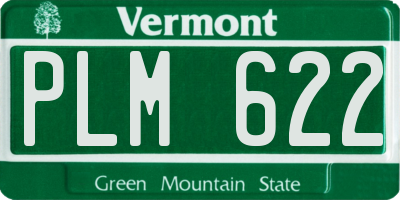VT license plate PLM622