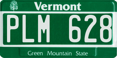 VT license plate PLM628