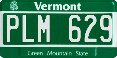 VT license plate PLM629