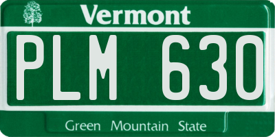 VT license plate PLM630