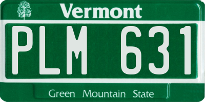 VT license plate PLM631
