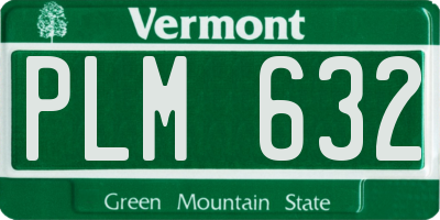 VT license plate PLM632