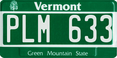 VT license plate PLM633