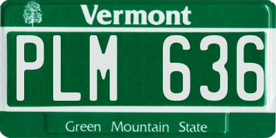 VT license plate PLM636
