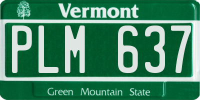 VT license plate PLM637