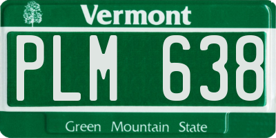VT license plate PLM638