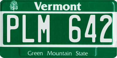 VT license plate PLM642