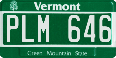 VT license plate PLM646
