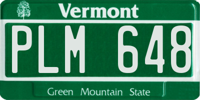 VT license plate PLM648