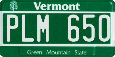VT license plate PLM650