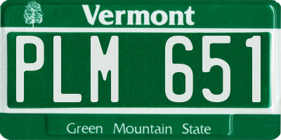 VT license plate PLM651