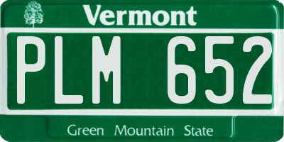 VT license plate PLM652