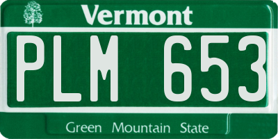 VT license plate PLM653