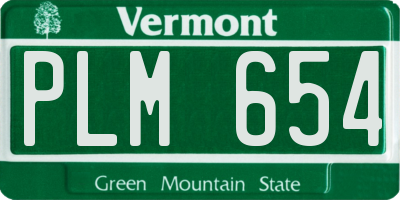 VT license plate PLM654