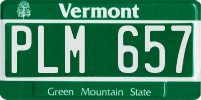 VT license plate PLM657