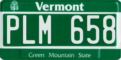 VT license plate PLM658