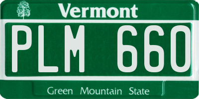 VT license plate PLM660
