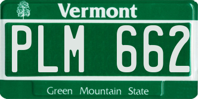 VT license plate PLM662