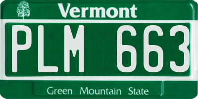 VT license plate PLM663