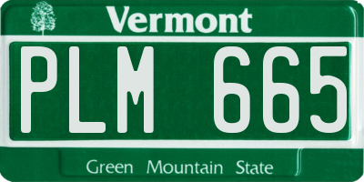 VT license plate PLM665