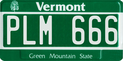 VT license plate PLM666