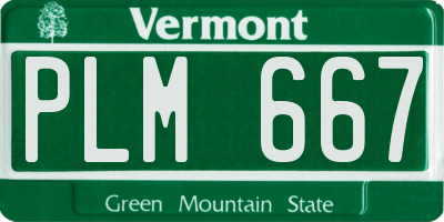 VT license plate PLM667