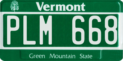 VT license plate PLM668