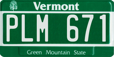 VT license plate PLM671