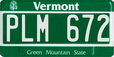 VT license plate PLM672