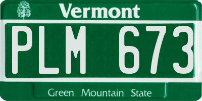 VT license plate PLM673