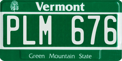 VT license plate PLM676