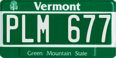 VT license plate PLM677