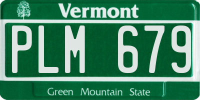 VT license plate PLM679