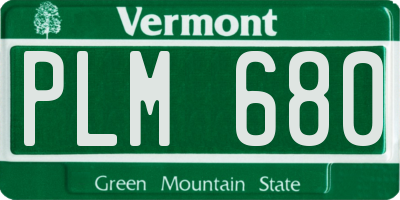 VT license plate PLM680