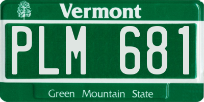 VT license plate PLM681