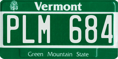 VT license plate PLM684