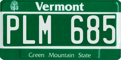 VT license plate PLM685