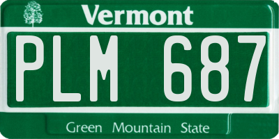 VT license plate PLM687