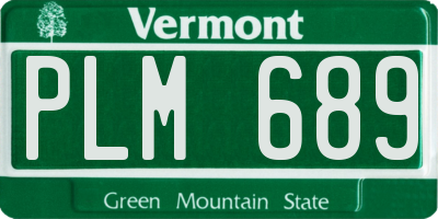 VT license plate PLM689