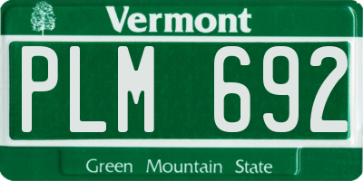 VT license plate PLM692