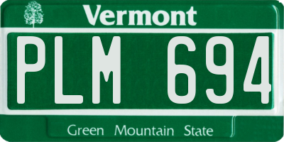 VT license plate PLM694