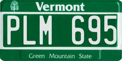 VT license plate PLM695