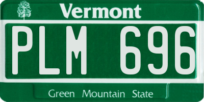 VT license plate PLM696