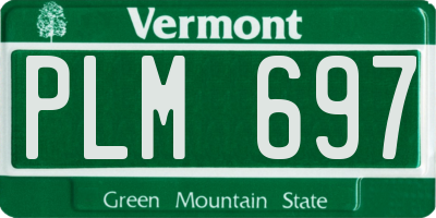 VT license plate PLM697