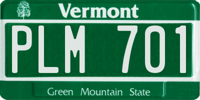 VT license plate PLM701